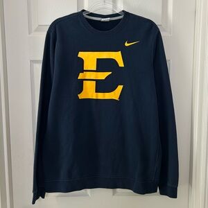 Nike Navy and Yellow East Tennessee State University (ETSU) Crewneck Sweater